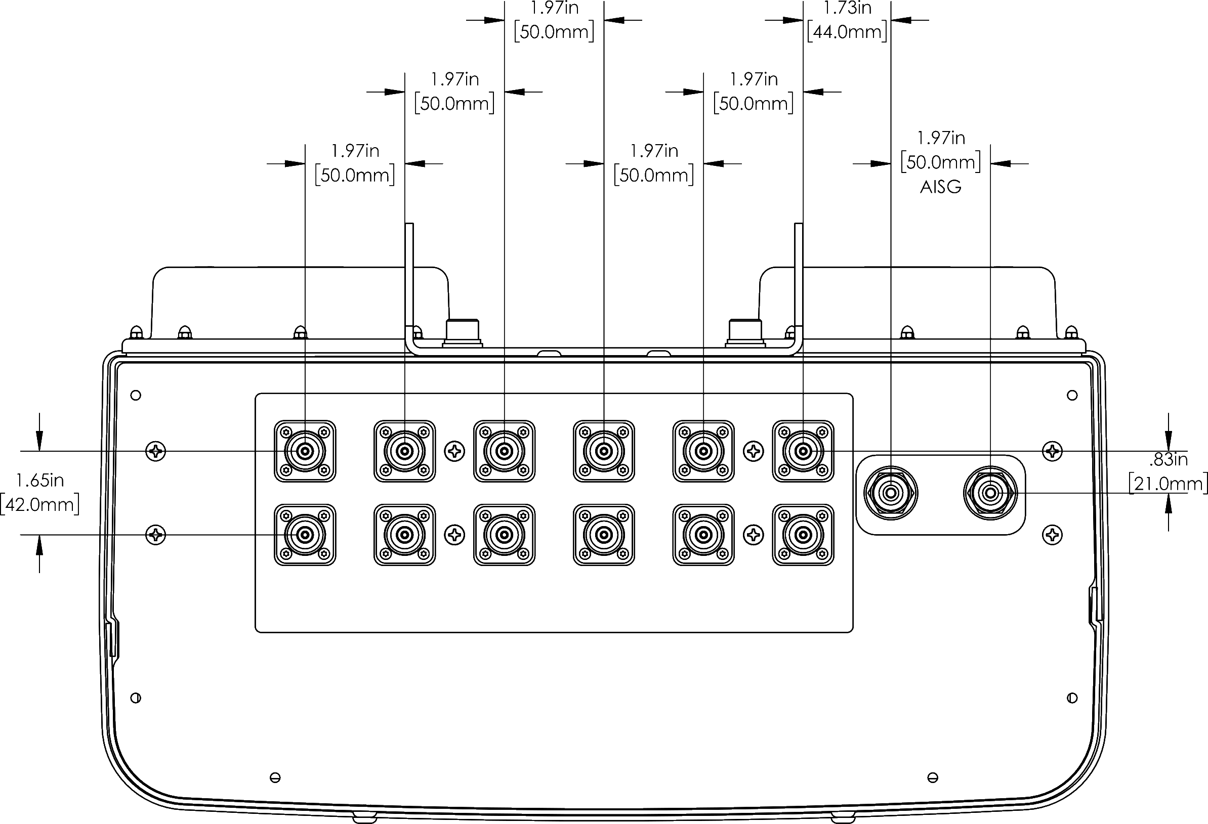 PI 12HBSAR KE6NA Connector spacing