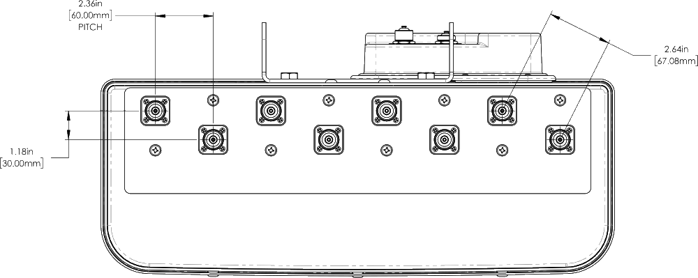 PI DMP65RBU4DA Connector Spacing