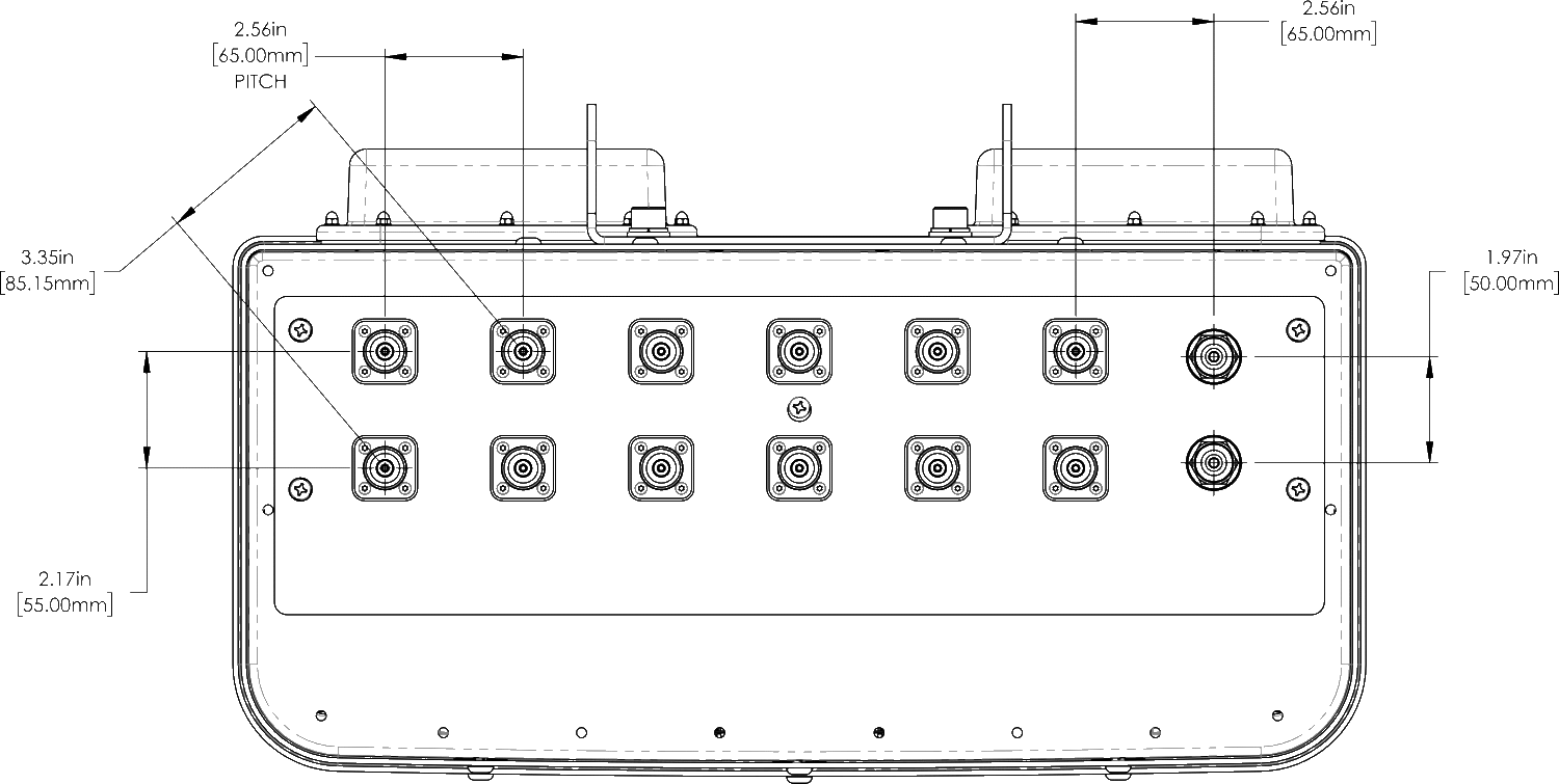 PI DMP65RBU6EA Connector Spacing