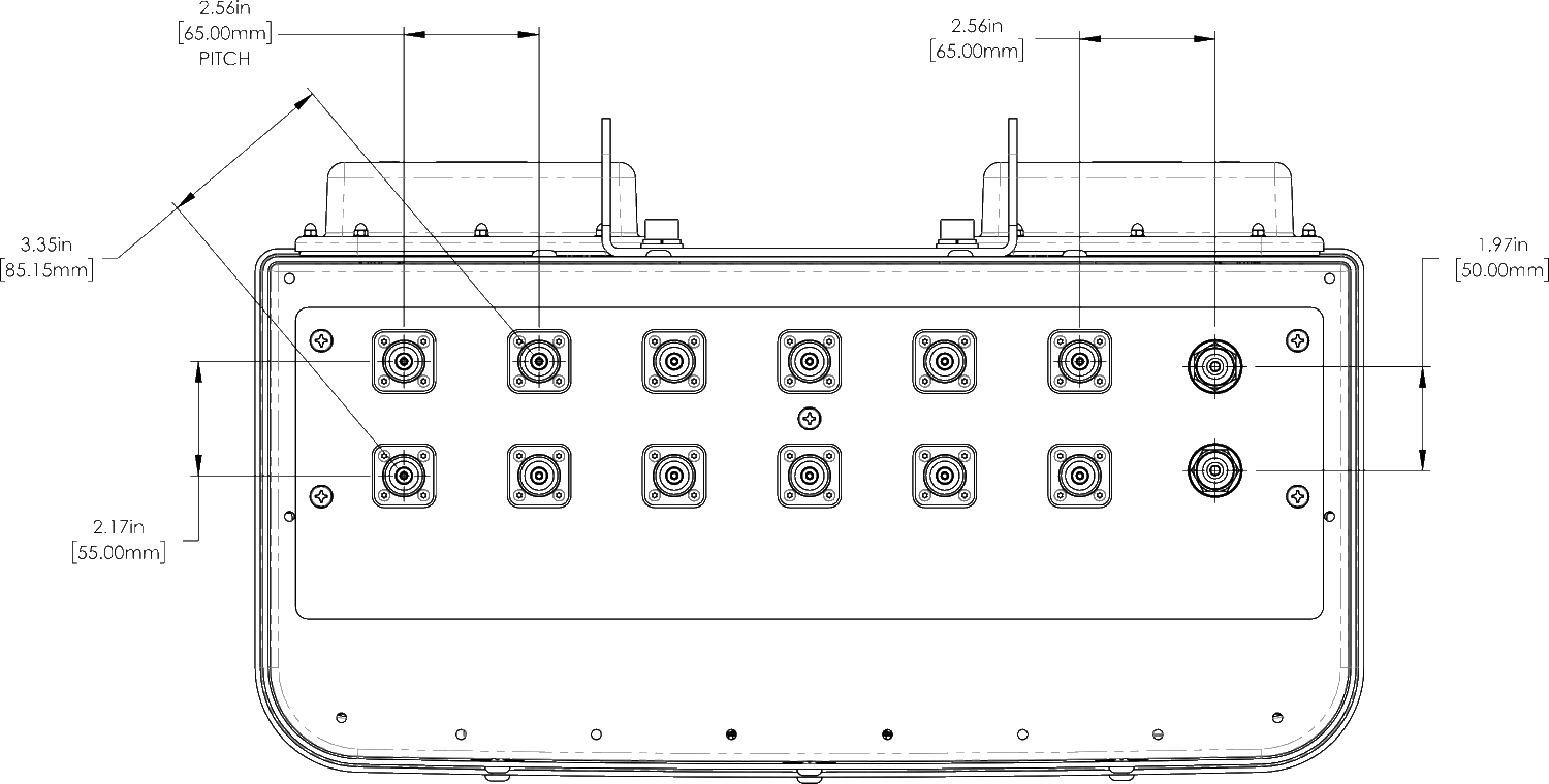 PI DMP65RBU8EA Connector Spacing