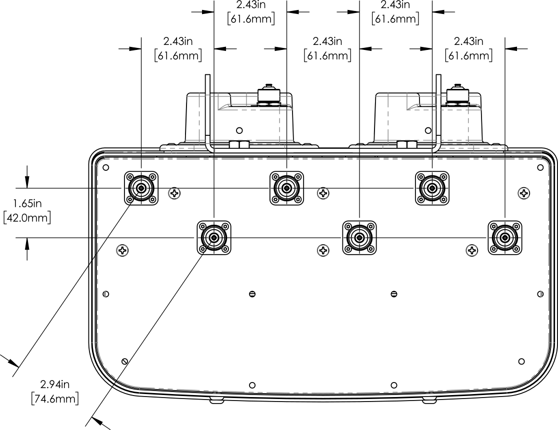 PI HPA45R Connector Spacing