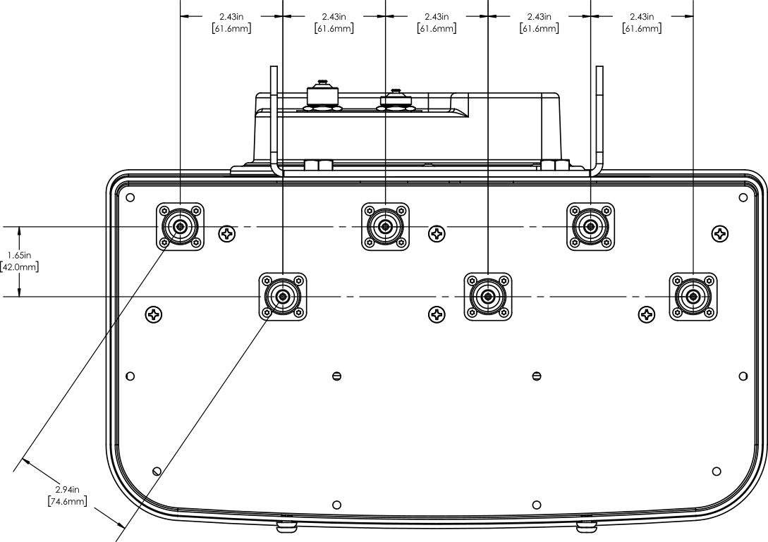 PI HPA45RBU8A Connector spacing