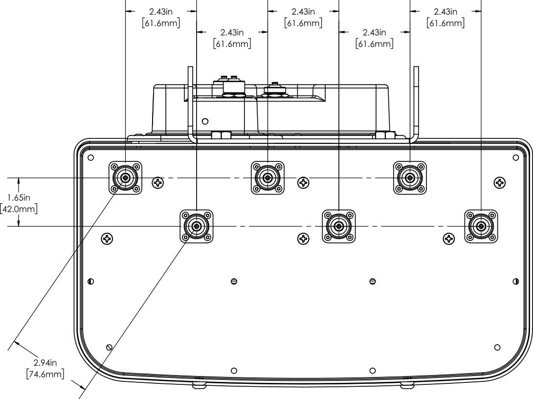 PI HPA45RBW5AA Connector spacing