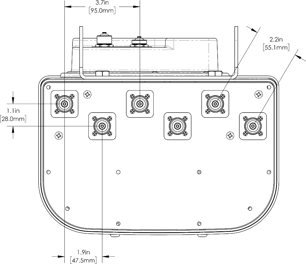 PI HPA65RBW8AA Connector spacing