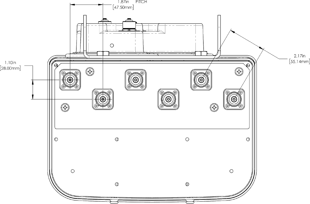 PI HPA65RTE4AA Connector Spacing