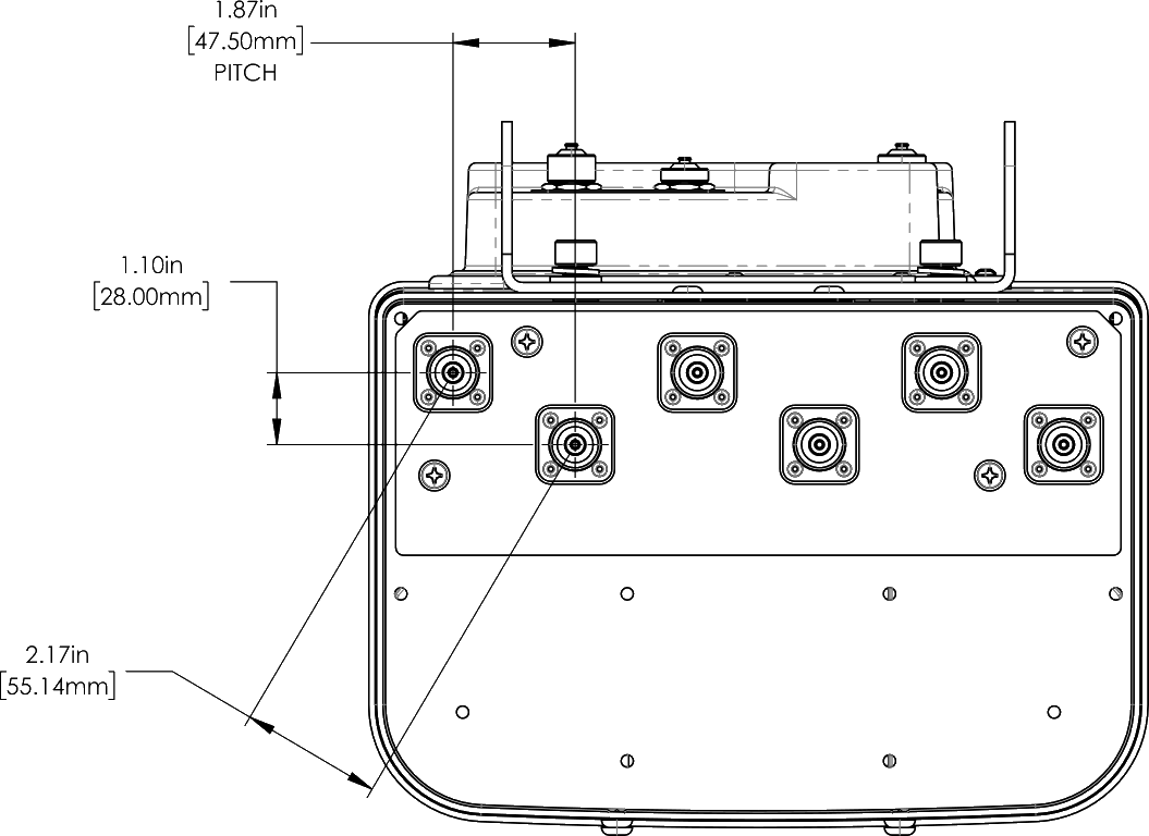 PI HPA65RTE6AA Connector Spacing