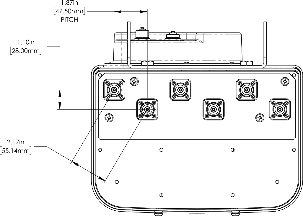 PI HPA65RTE8AA Connector Spacing