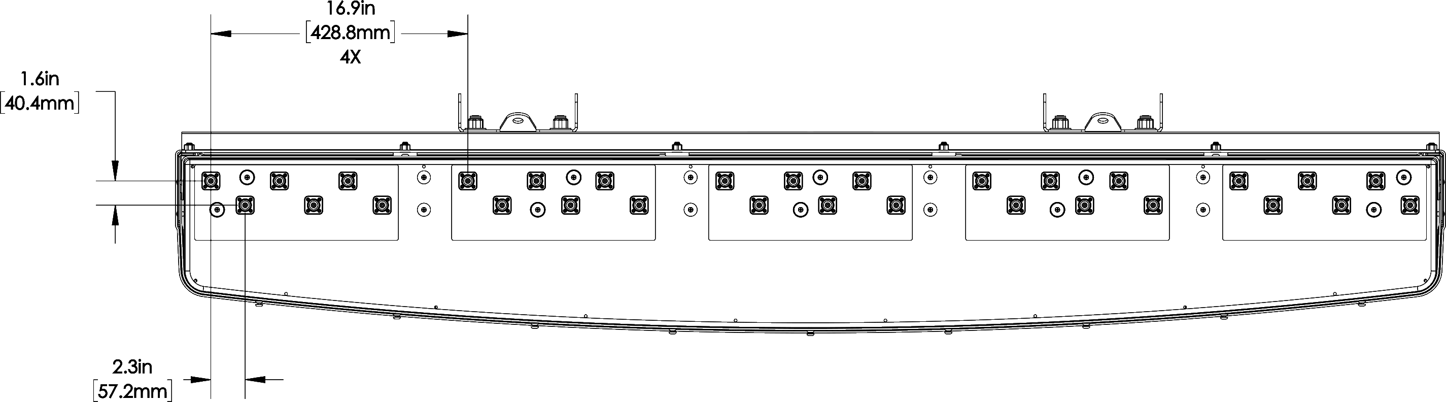 PI MBA105FBWH3 connector spacing