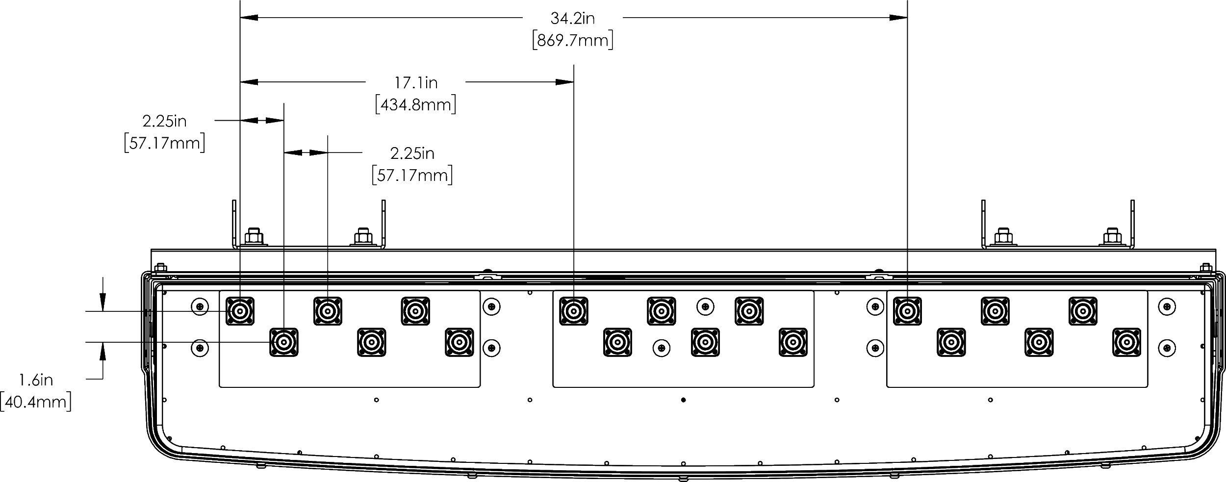 PI MBA611FBUH3 Connector Spacing