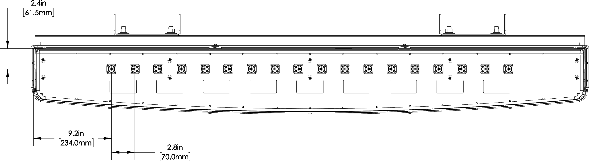 PI MBA96FPH3 Connector Spacing