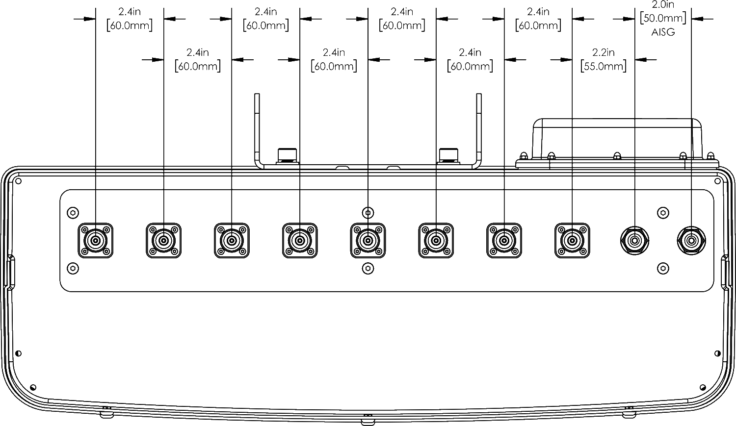 PI OPA33RBW6C Connector Spacing