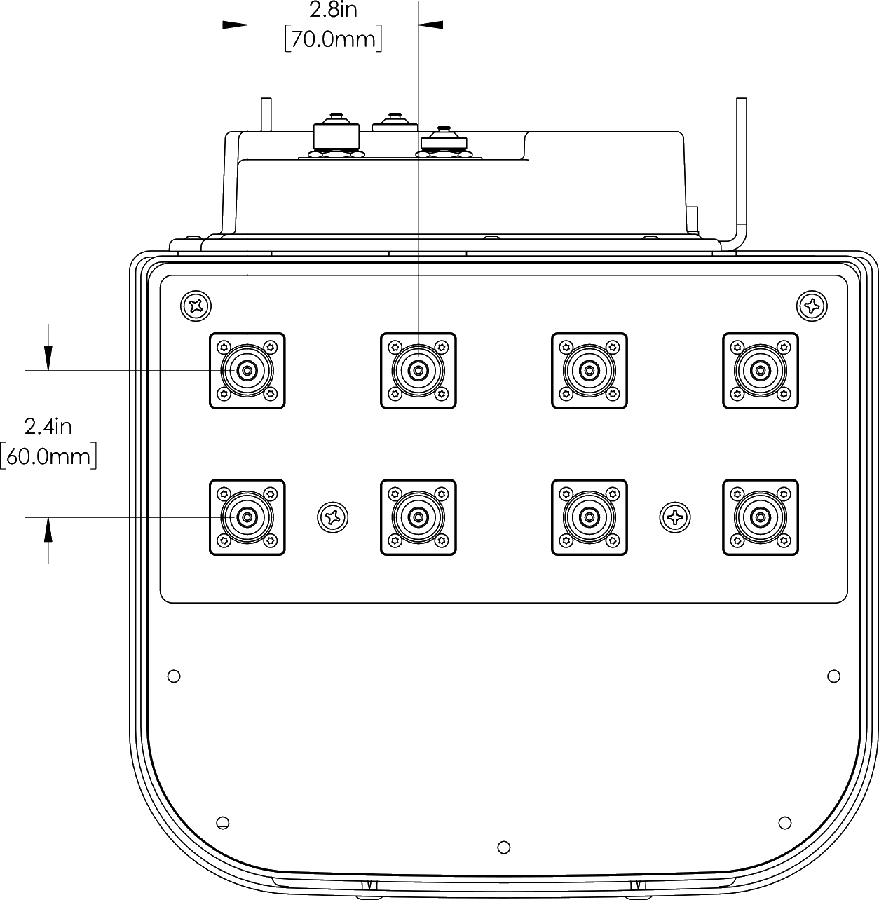 PI OPA65RBU4BA connector spacing