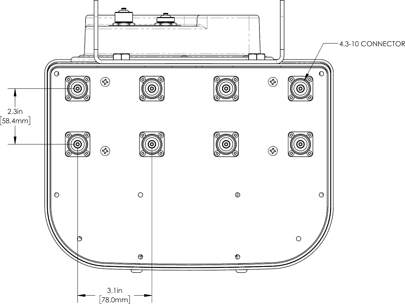 PI OPA65RBU6B Connector Spacing