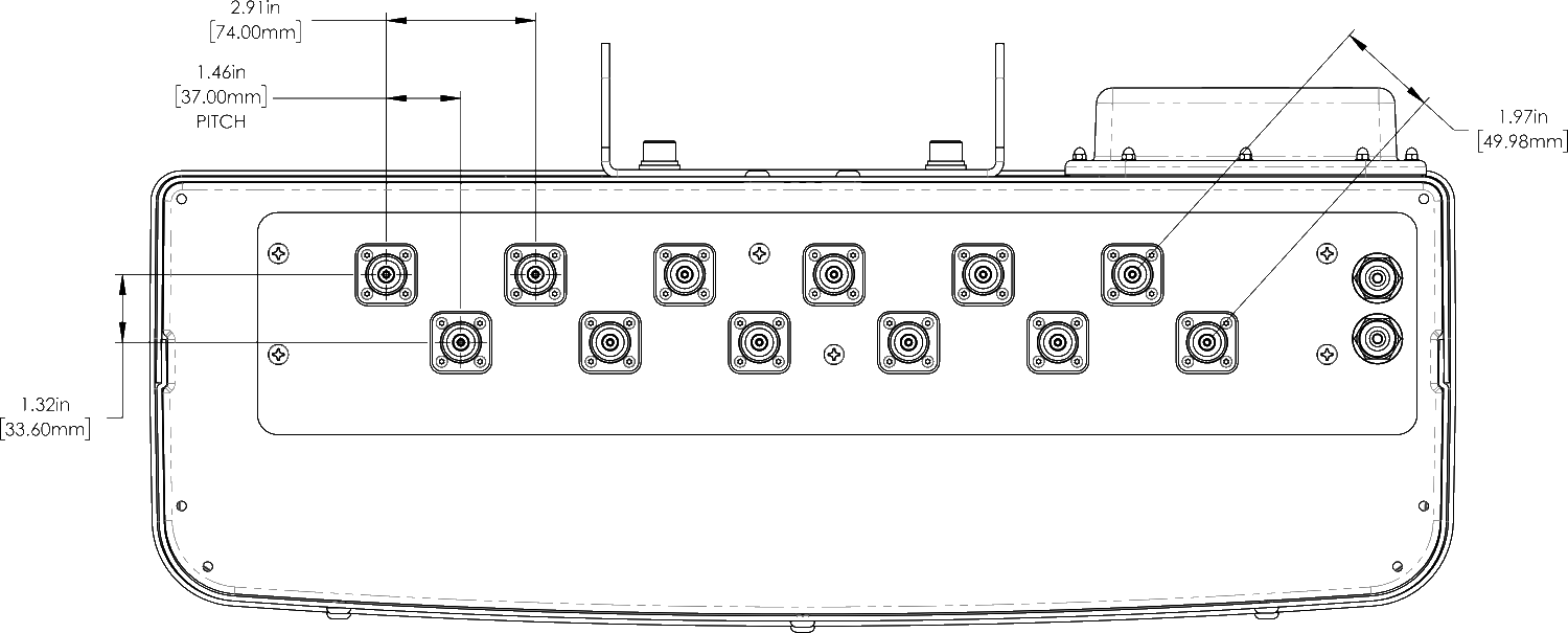 PI TPA33RBU8CB Connector spacing