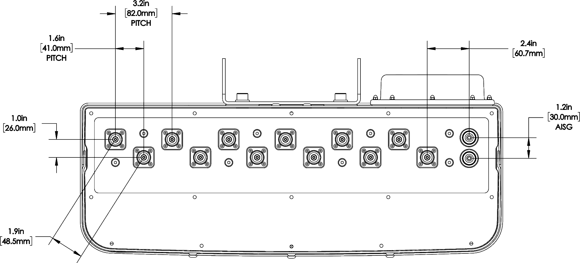 PI TPA45RBW6B Connector Spacing