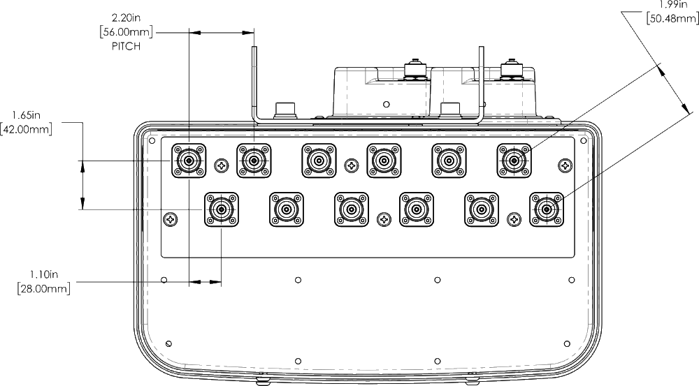 PI TPA45RGU6AA Connector Spacing