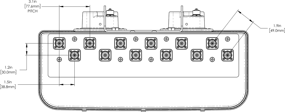 PI TPA65RBU4DA Connector Spacing EXT