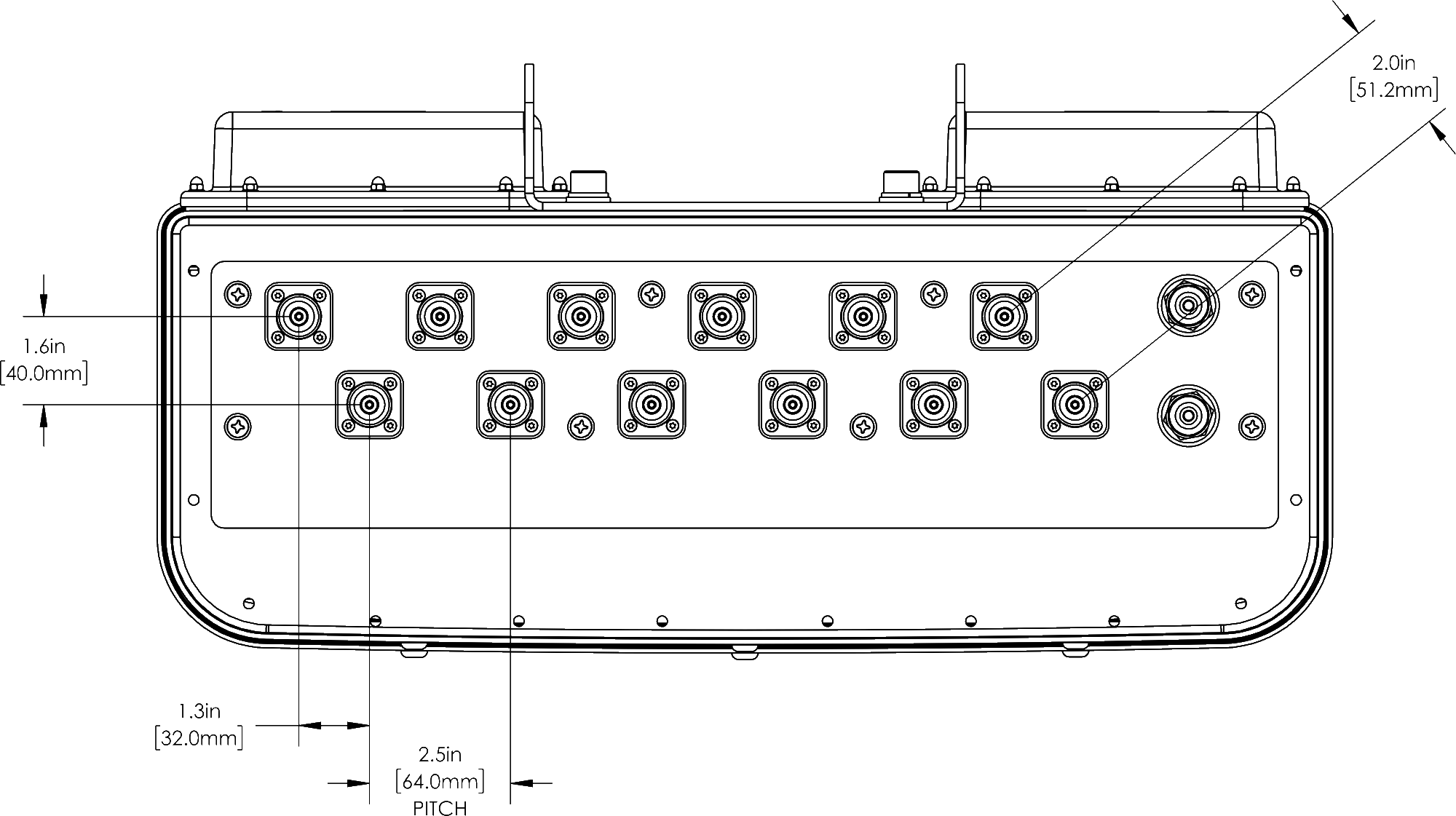 PI TPA65RBU6Dv2 Connector Spacing