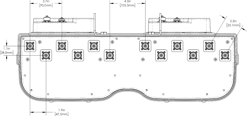 PI TPA65RBU8AA Connector Spacing