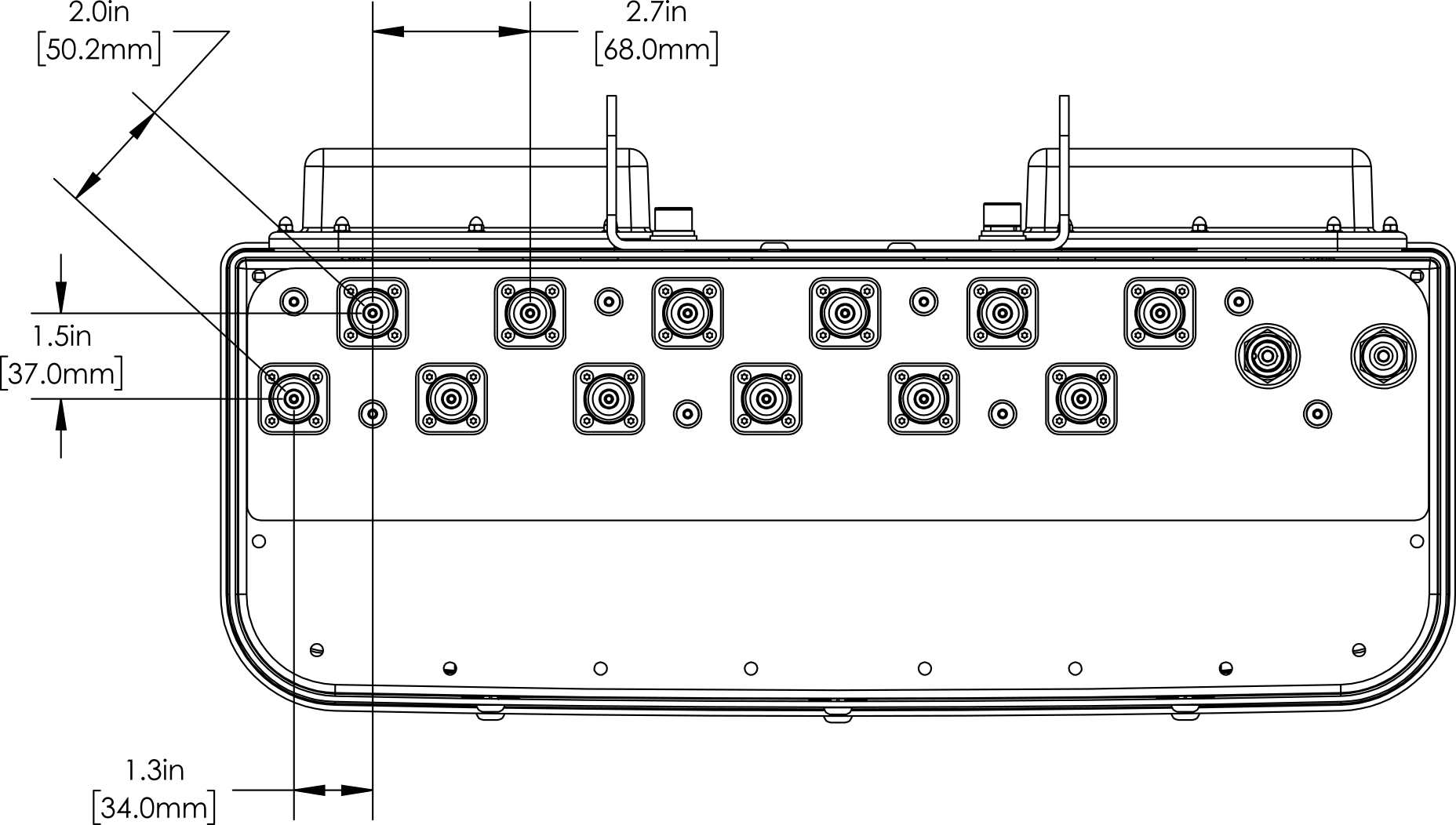 PI TPA65RBU8Dv2 Connector Spacing