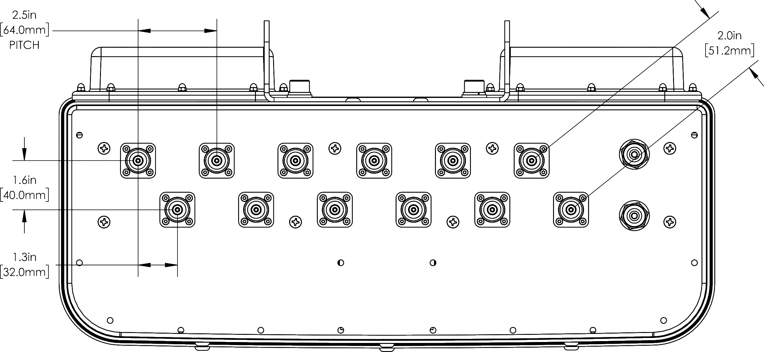 PI TPA65RBU9D Connector Spacing