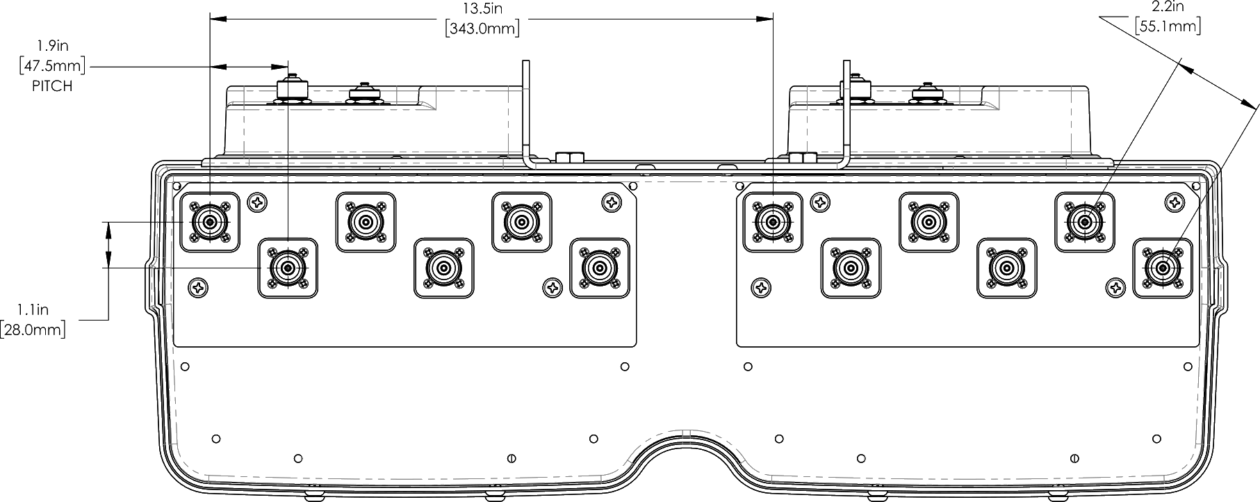 PI TPA65RGE8A Connector spacing