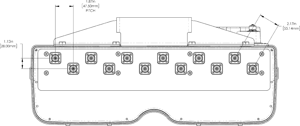 PI TPA65RTE4CA Connector Spacing