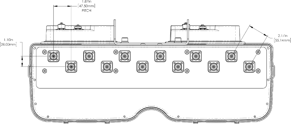 PI TPA65RTE8C Connector Spacing