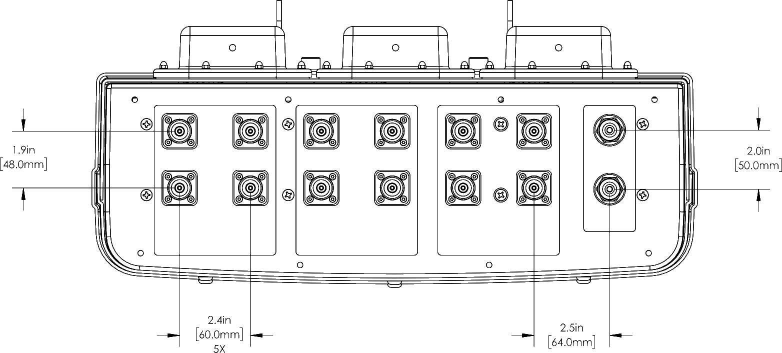 PI TSB20RE7AA Connector Spacing